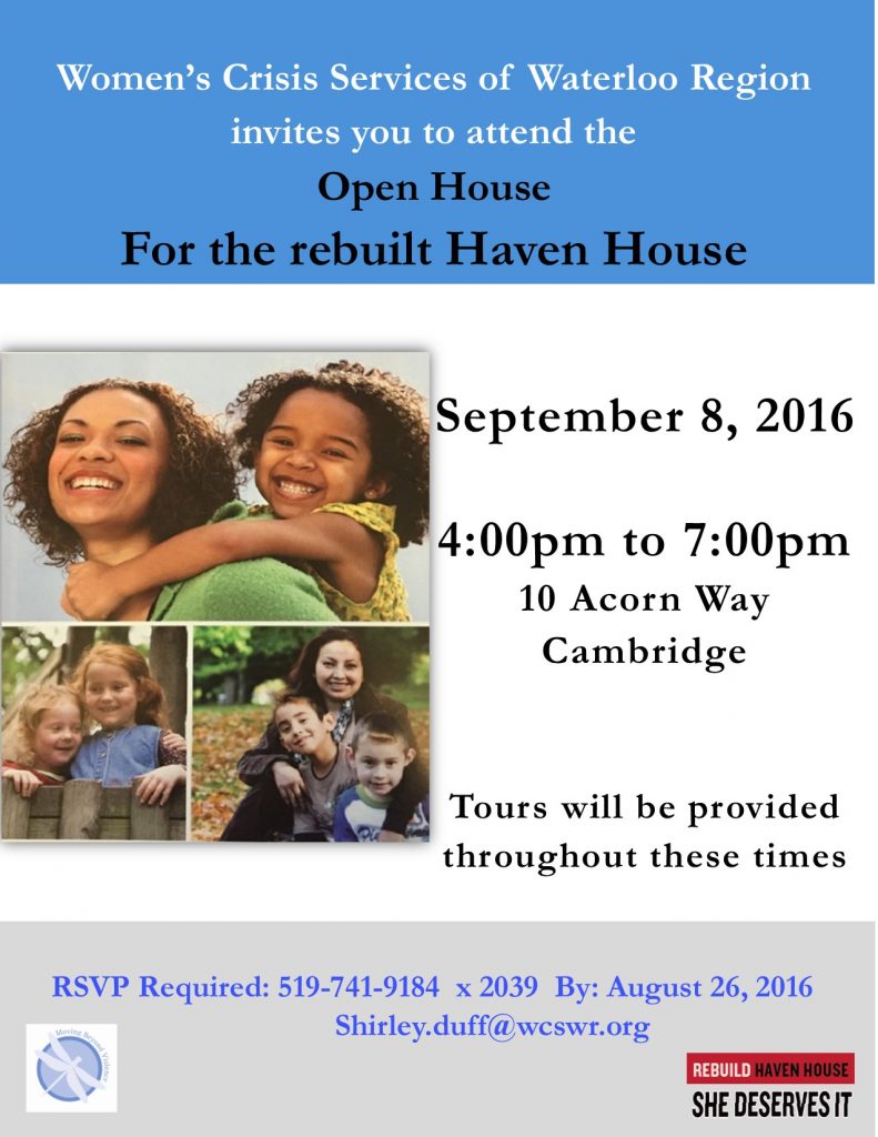 Haven House Open House invitation  Sept 8 2016