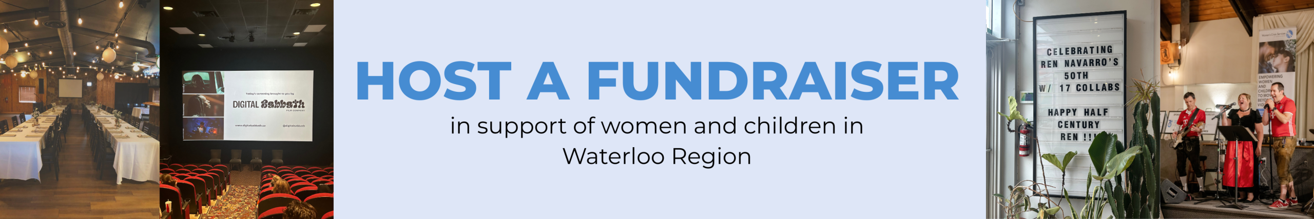 Host a fundraiser in support of women and children in Waterloo Region