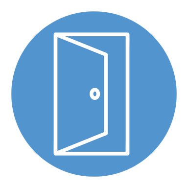 A simple door half open
